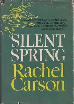 First-edition cover of Silent Spring by Rachel Carson, 1962.